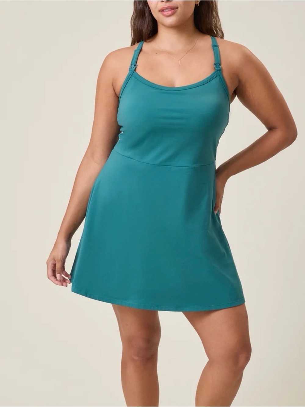 Kindred Bravely Teal Stevie racerback Maternity & Nursing dress
